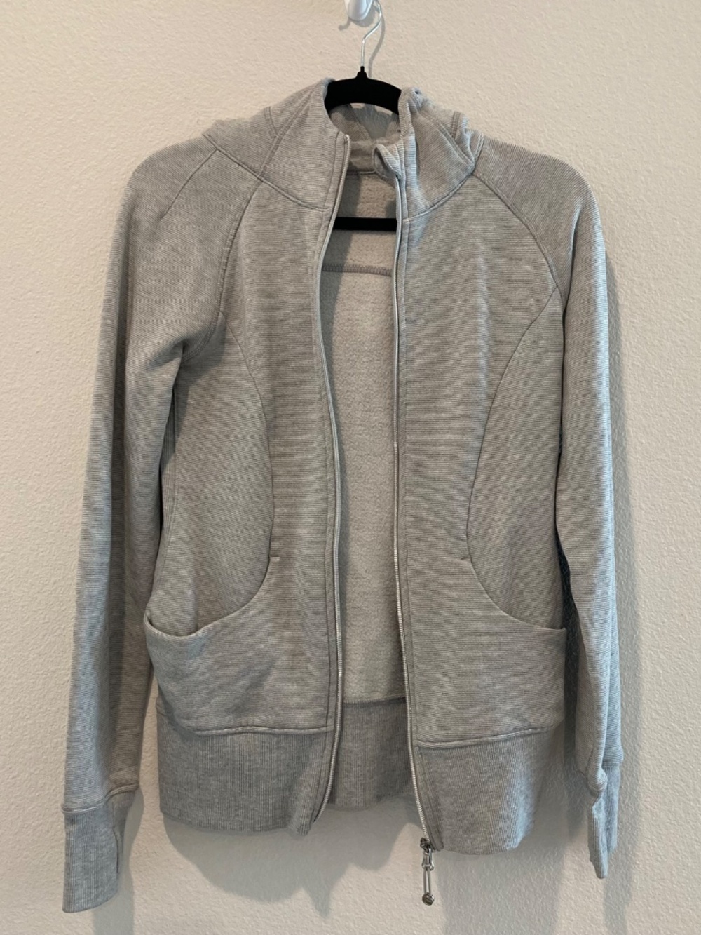 90 Degree by Reflex Gray Space Dye Full Zip Up Performance Hoodie Medium - Picture 3 of 11